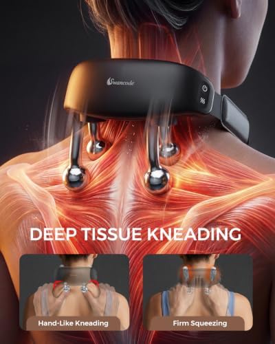 Upgraded Neck Massager for Pain Relief Deep Tissue, Cordless Neck and Shoulder Massager with Heat, 5 Modes Deep Tissue Kneading, Portable Shiatsu Massager for Back Leg Muscles, Home Office Travel Use - Image 3