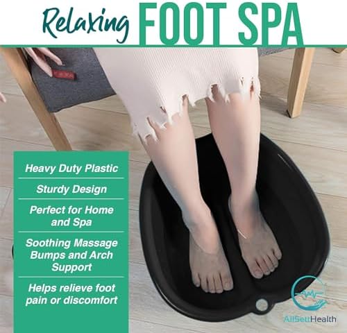 AllSett Health Foot Soaking Bath Basin – Large Size for Soaking Feet | Pedicure and Massager Tub for At Home Spa Treatment | Callus, Fungus, Dead Skin Remover - Image 4