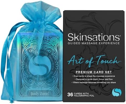 Skinsations - Art of Touch Guided Massage Card Set for Couples - 36 Prompt Cards for Relaxation and Shared Experience - Gift-Ready Addition to Massage Oil Rituals by Skinsations