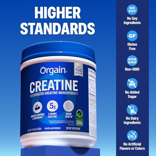 Orgain 5g Creatine Monohydrate Micronized Powder, Unflavored, 100 Servings - Image 4