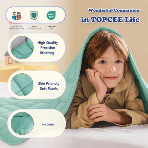 Topcee Weighted Blanket (5 lbs, 36" x 48") Cooling Throw Heavy Blanket for Sleeping Apply to 40-60 lbs, Soft Thick Breathable Blanket with Glass Bead, Easy Care - Image 4