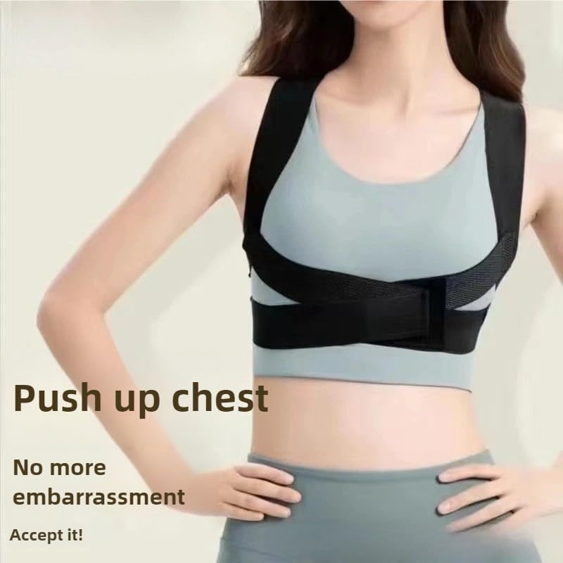 1Pcs Posture Corrector with Shaped Biomechanical Design Comfort Fit Back Brace Corrects Hunchback Adjustable Shoulder Straightener Full Size Mid Spine Support Neck Upper Pain Relief(Black) (Medium) - Image 2