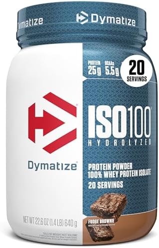 Dymatize ISO100 Protein Powder, 100% Whey Isolate, Fudge Brownie by DymatizeNutrition