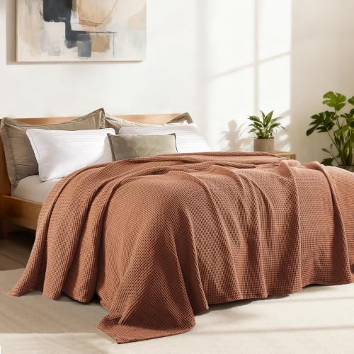 Exclusivo Mezcla 100% Cotton Breathable Waffle Blanket Queen Size, 90"x90" - Image 5