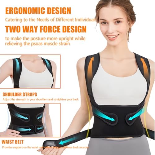 Posture Corrector for Women & Men, Back Support Brace with Adjustable Full Back Support, Breathable Mesh Design for Neck/Shoulder/Back Pain Relief, Scoliosis, Hunchback & Thoracic Spine Correction - Image 5