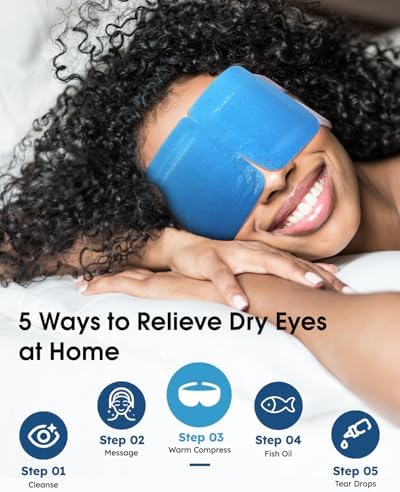 20-Pack Steam Eye Masks for Dry Eyes, Self Heating Warm Compress, Blueberry - Image 4