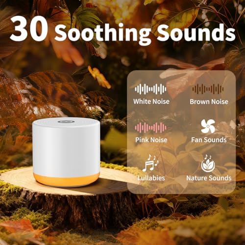 Portable White Noise Machine Mini Sound Machine with Light 30 Soothing Sounds Rechargeable for Adults Baby Kids Sleep Brown Noise Machine with Memory Function 4 Timers for Travel Camping Home Office - Image 2