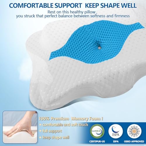 CHxxy Memory Foam Pillows, Cervical Pillow for Neck & Shoulder Pain Relief - Image 5