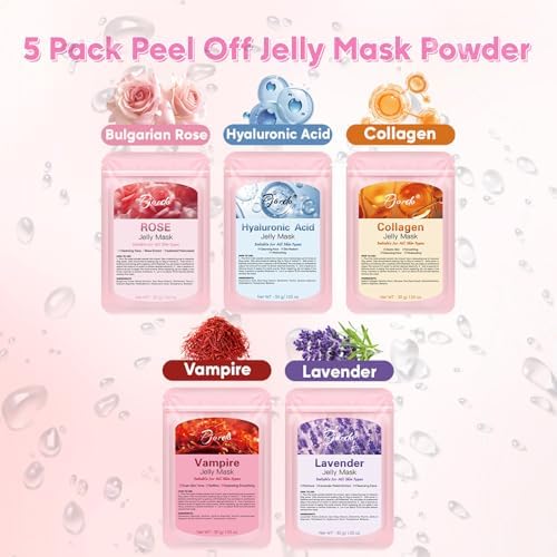 Pjordo Facial Steamer Spa Kit, 12 Skin Care Tools & 5 Jelly Mask Powder, Nano Ionic Steamer for Facial Deep Cleaning Unclog Pores Sinuses, Warm Mist Humidifier for Home SPA, Self Care Gifts for Women - Image 6