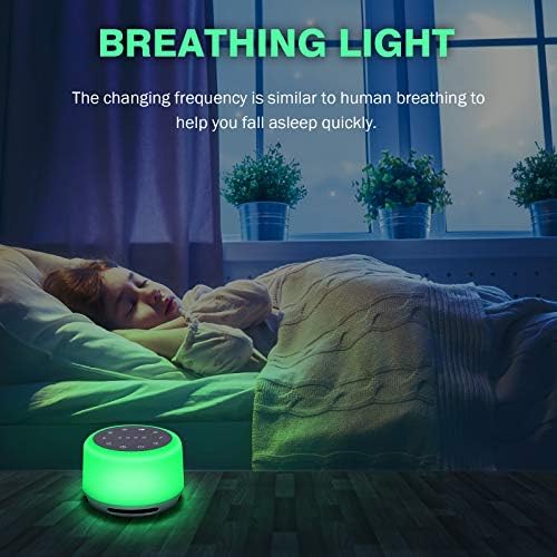 Sleep Sound Machine 24 Natural Soothing Sounds 7 Color Breathing Lights and Night Light with Timer Memory Feature Rechargeable Portable White Noise Machine for Baby Kids Adults - Image 6