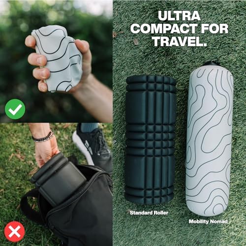 Inflatable Travel Foam Roller for Muscle Recovery and Back Support (Topo Gray, 15") - Image 2