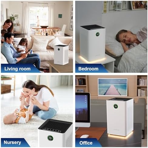Smart WiFi Air Purifiers for Home Large Room up to 1190 Ft², HEPA Air Purifier with Activated Carbon, 23dB Quiet Air Cleaner for 99.7% of Dust, Smoke, Odor, Pet Dander, Pollen, JF260S White - Image 4
