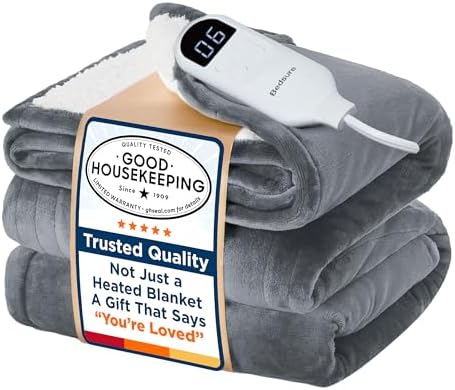 Bedsure Heated Blanket Full Size, Soft Electric Blanket with Preheat, Grey by Unknown
