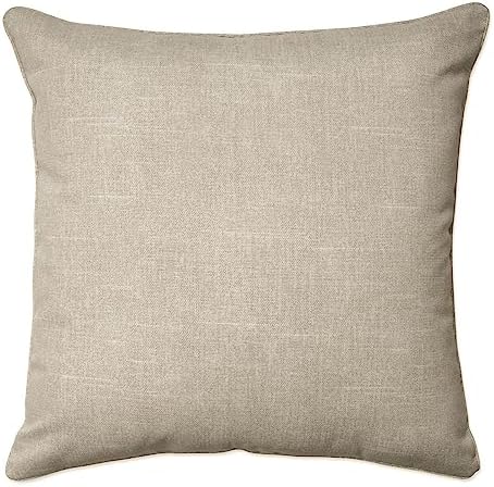 Pillow Perfect Tory Solid Indoor/Outdoor Floor Pillow Plush Fill, Weather and Fade Resistant, Floor - 25" x 25", Ivory, by PillowPerfect