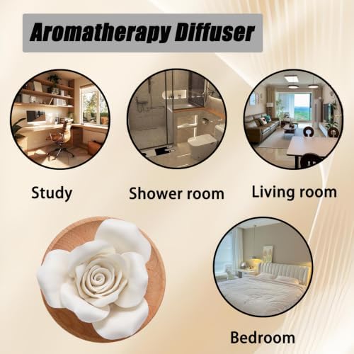 Flower Rose Wooden Pallet B Ceramic Essential Oil Mini Diffuser - Image 4