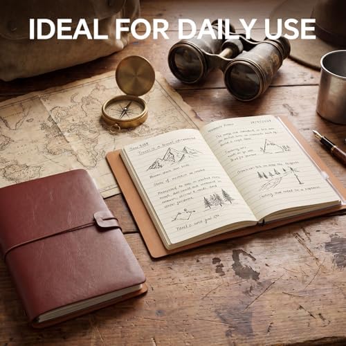 Sabary 8 Pcs Standard Size Refillable Leather Journal Bulk, Retro Color - Image 6