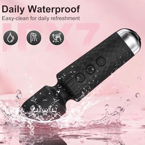 Upgraded Handheld Rose Black Mini Massager Tool for Muscle Relax, 20 Modes - Image 6