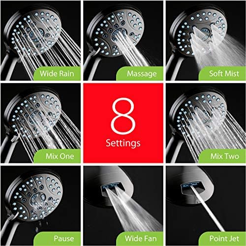 AquaCare 8-mode High Pressure Handheld Shower Head with 2-mode Power Wash - Image 4