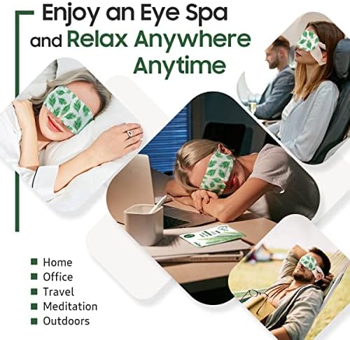 BeHoomi 20 Packs Steam Eye Mask, Heated Eye Mask Warm Compress for Eyes, Disposable Self Heating Steam Mask for Home, Sleep, Spa, Travel Essentials & Relaxation Gifts for Women (Tea Tree) - Image 6