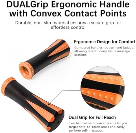 Muscle Roller Massage Roller Stick- Deep Tissue Fascia Blaster for Myofascial Pain Relief, Lymphatic Drainage & Body Sculpting, Handheld Physical Therapy & Recovery Tool ​(Orange Black) - Image 5