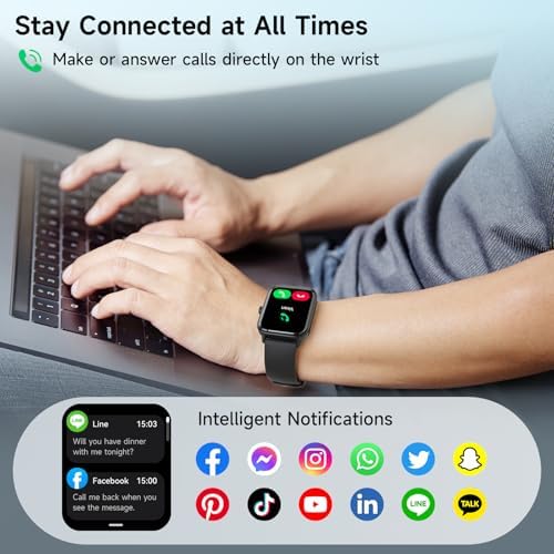 Smart Watches for Men Women, Alexa Built-in, 1.8" Smartwatch with Heart Rate/SpO2/Sleep/Stress, IP68 Waterproof Fitness Tracker with Bluetooth Call (Answer/Make), 101+ Sports Modes, for Android iPhone - Image 5