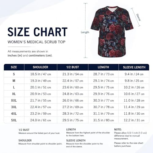 Men's Scrub Top,V-Neck Spill Wrinkle Resistant,3 Pockets-Seamless Repeating (3) - Image 5