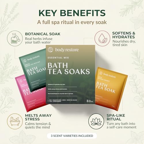Body Restore Bath Tea Soaks Birthday Gift for Women & Men - Variety 3 Pack - Image 2