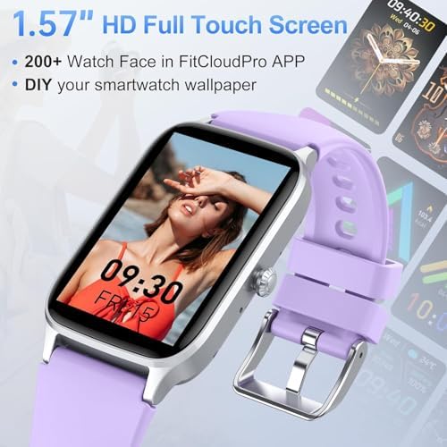 Smart Watch for Men Women, 1.57" Smartwatch (Answer/Make Call) , Fitness Tracker with 110+ Sport Modes, Heart Rate/Sleep Monitor, IP68 Waterproof, Bluetooth Calls, Smartwatches for Android iOS Purple - Image 4