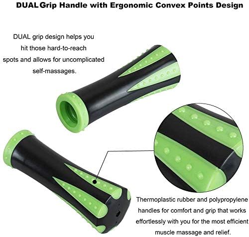 YANSYI Professional 9-Roller Deep Tissue Massage Stick - Portable Muscle Recovery Roller for Athletes, Relieves Post-Workout Soreness & Leg/Back Pain - Portable Physio Tool (Green) - Image 4