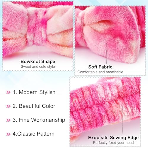 Wteehn 6pcs Headband and Wristband for Face Washing, Makeup Spa Skincare Headband, Skin Care Face Wash Headbands Wrist Bands Tools Set, for Women and Teen Girls Gifts - Image 4