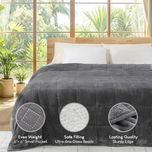 Cottonblue Sherpa Fleece Weighted Blanket for Adults 15 lbs 48x72in Soft - Image 4