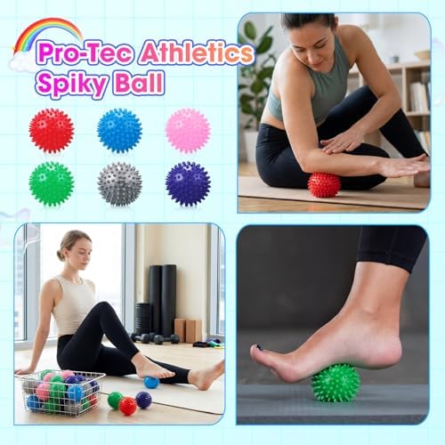 Liliful 12 Pcs Spiky Massage Ball Hard Foot Ball Roller Massager Firm Foot Arch Trainer 3 Inch for Deep Tissue Plantar Fasciitis Back Hands Muscles Soreness Exercise (Mixed Color) - Image 4