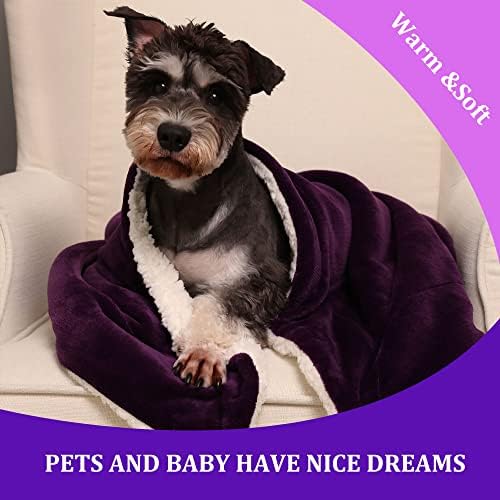 NANPIPER Baby Sherpa Blanket,Warm Toddler Throw Blanket,Soft Newborn Fleece Blanket for Winter (Purple,30x40 inches) - Image 2