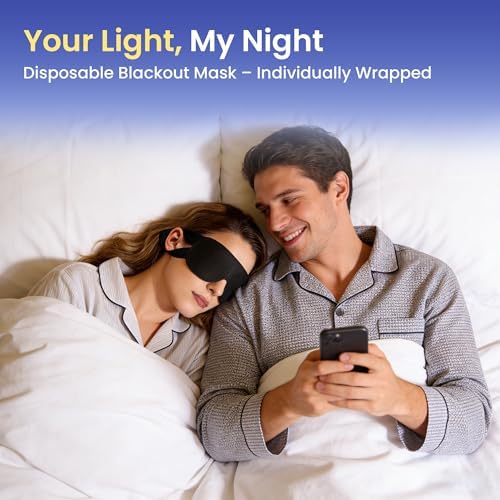 100 Packs Disposable Sleep Masks Bulk, Blackout Blindfolds for Men Women, Soft Eyemasks Adjustable for Sleeping Travel Yoga, Light Blocking Night Eye Mask for Party Games Team Building - Image 4