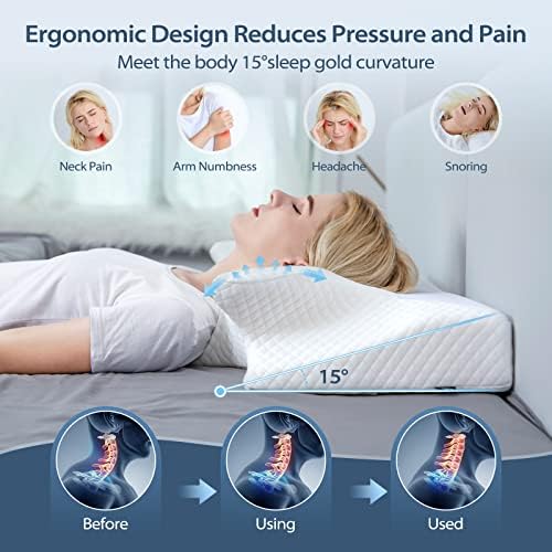 HOMCA Cervical Pillow, Ergonomic Memory Foam Neck Pillow for Pain Relief - Image 3