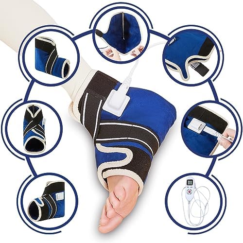 CAMECO 1 Pack Ankle Heating Pad for Pain Relief Arthritis, Heated Foot Ankle Wrap for Sprains, Achilles Tendonitis, Plantar Fasciitis | 86℉-158℉ Temp | 0-90Min Auto Shut Off (Blue) - Image 5