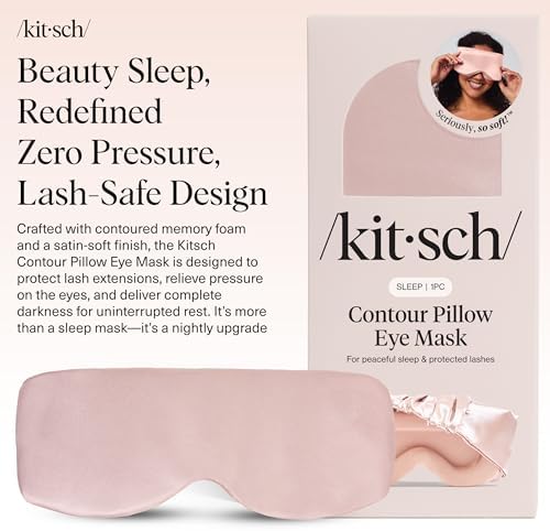 Kitsch Contour Satin Sleep Mask | Eye Masks for Sleep - Blush - Image 2