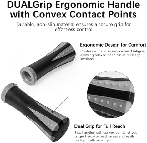Muscle Roller Massage Roller Stick- Deep Tissue Fascia Blaster for Myofascial Pain Relief, Lymphatic Drainage & Body Sculpting, Handheld Physical Therapy & Recovery Tool (Gray Black-) - Image 5