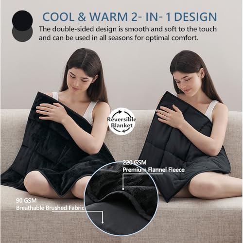 L'AGRATY Weighted Lap Pad Blanket 5lb: Small Weighted Blanket for Adults - Portable Travel & Relaxation - Cozy & Cooling - Washable All-Season (29" x 24") - Image 3