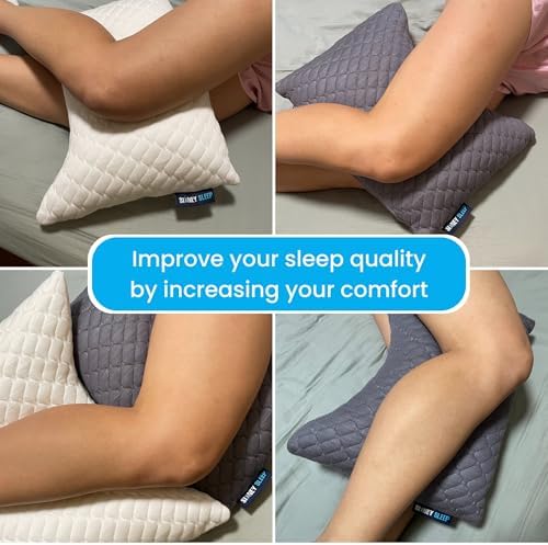 Sidney Sleep Mini Travel Size Neck Pillow - Knee, Back Lumbar and Support - Small Curved Pillow - Adjustable Fill - Washable Case - Drawstring Backpack Included - 14 x 19 Inches (Mini - Blue) - Image 3