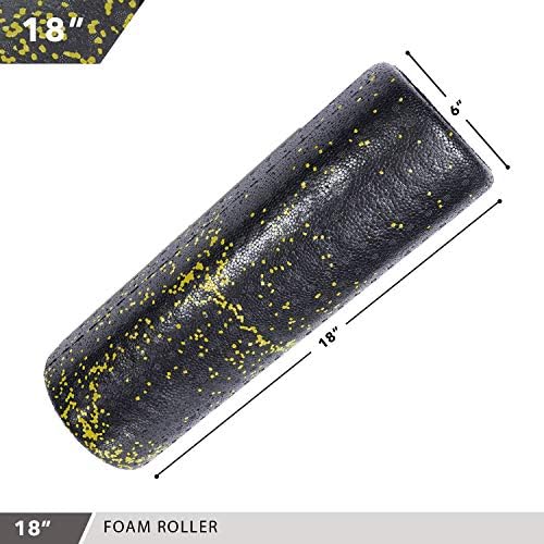 Day 1 Fitness High Density Muscle Foam Rollers - Sports Massage Rollers for Stretching, Physical Therapy, Deep Tissue, Myofascial Release - Ideal for Exercise and Pain Relief - Speckled Yellow, 18” - Image 3