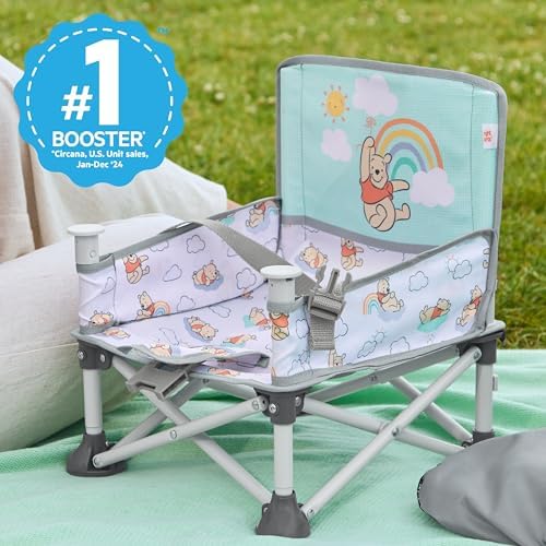 Bright Starts Disney Winnie The Pooh Pop 'N Sit Portable Booster, Indoor/Outdoor Use, Floor Seat with Feeding Tray, 6 Mos - 3 Yrs - Image 2