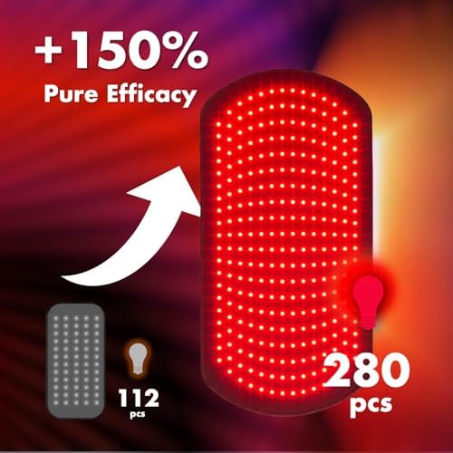 ALLOLO Red Light Therapy for Body, 3 in 1 LEDs Red Light Therapy Belt with Timer Remote Control, 660nm 850nm Infrared Light Therapy Pad for Body Waist Shoulder Knee, 27.6" x 13.9" Large Area - Image 2