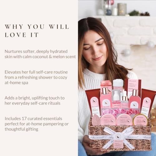 Gift Baskets for Women, Spa Gifts for Women, 17pcs Coconut Spa Gift Set - Image 4