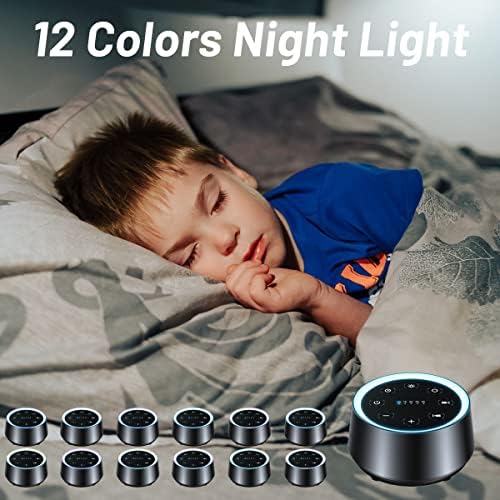 EasyHome Sleep Sound Machine White Noise Machines with 30 Soothing Sounds 12 Adjustable Night Light 10 Adjustment Brightness 32 Levels of Volume 5 Timers and Memory Function Home Travel Office - Image 3