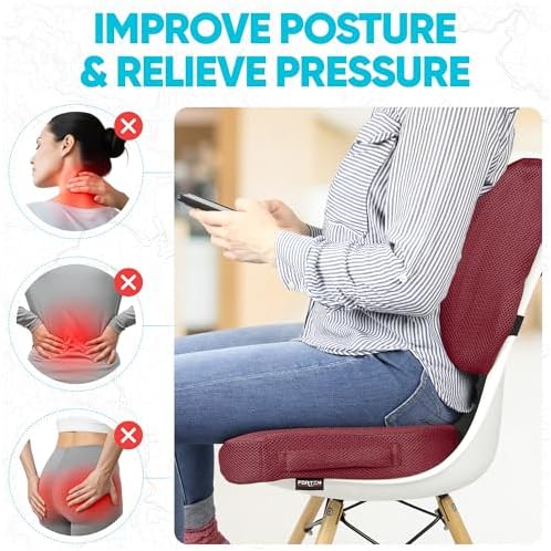 FORTEM Seat Cushion & Lumbar Support for Office Chair, Wheelchair, Car - Image 5