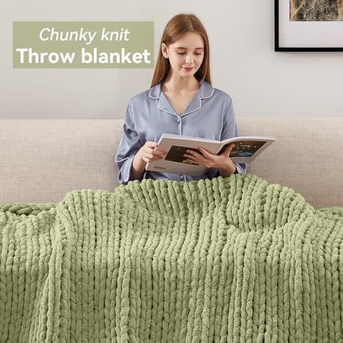 Negwoo Chunky Knit Throw Blanket, Knitted Throw Chenille Yarn, 80"*90" - Image 7