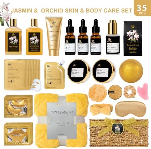 Gifts for Women, 35 Pcs Orchid Bath & Body Gifts Basket, Get Well Soon Gift - Image 2