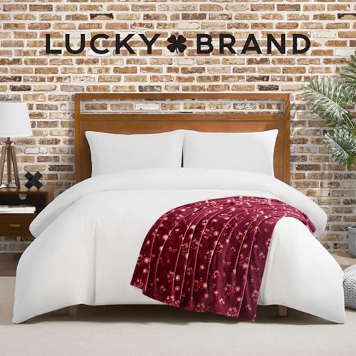 Lucky Brand Daisy Red Floral 50"X70" Cozy Plush Blanket - Premium Microfiber Throw for Luxurious Comfort and Style - Image 5