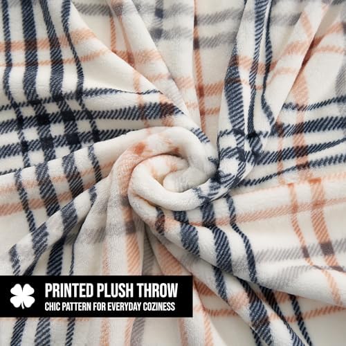 Lucky Brand Camper Plaid Beige 50"x70" Cozy Plush Blanket - Premium Microfiber Throw for Luxurious Comfort and Style - Image 3